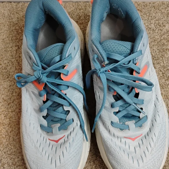 Hoka Athletic Shoes in Blue and Coral - Picture 8 of 10
